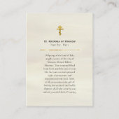 Carte de prière orthodoxe St Matrona de Moscou (Dos)