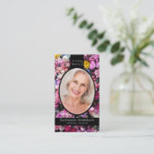 Carte de prière Oval Photo Floral Memorial (Debout devant)