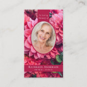 Carte de prière Oval Photo Floral Memorial (Devant)