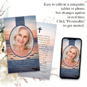 Carte de prière Oval Photo Ocean Memorial