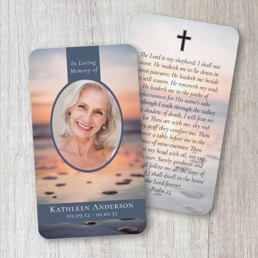 Carte de prière Oval Photo Ocean Memorial