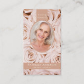 Carte de prière Oval Photo Rose Roses Memorial (Devant)
