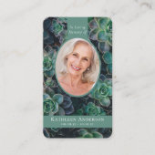 Carte de prière Oval Photo Succulente Memorial (Devant)