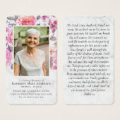 Carte de prière Peony Floral (Devant & derrière)