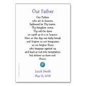Carte de prière personnalisable Première communion (Dos)