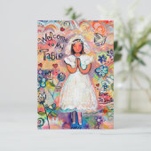 Carte de prière personnalisable Première communion (Debout devant)