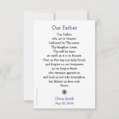 Carte de prière personnalisable Première communion (Dos)