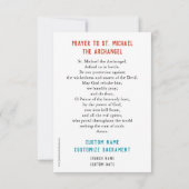 Carte de prière personnalisée St. Michael Archange (Dos)