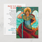 Carte de prière personnalisée St. Michael Archange (Devant / Derrière)