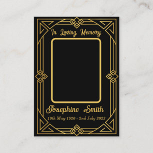 Carte de prière photo commémorative de la sympathi