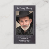 Carte de prière photo commémorative des funéraille (Devant)