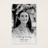 Carte de prière photo commémorative pour les funér (Devant)