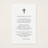 Carte de prière photo commémorative pour les funér (Dos)