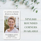 Carte de prière photo commémorative simple