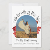 Carte de prière photo de bégonia commémorative pou (Devant)