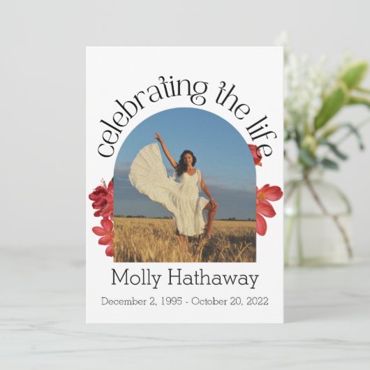 Carte de prière photo de bégonia commémorative pou (Debout devant)