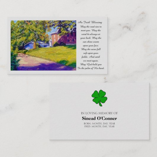 Carte de prière photo de la Sympathie du Souvenir (Devant / Derrière)