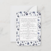 Carte de prière photo du mémorial des funérailles (Dos)