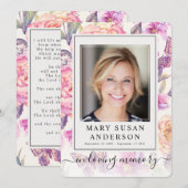 Carte de prière photo du mémorial des funérailles  (Devant / Derrière)