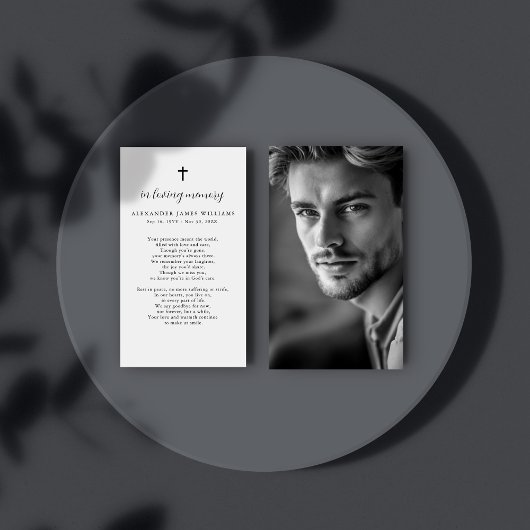 Carte de prière photo du Mémorial des funérailles 