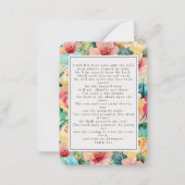 Carte de prière photo du mémorial des funérailles  (Dos)