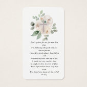 Carte de prière photo florale blanche (Dos)