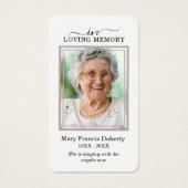 Carte de prière photo florale blanche (Devant)