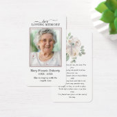 Carte de prière photo florale blanche (Bureau)