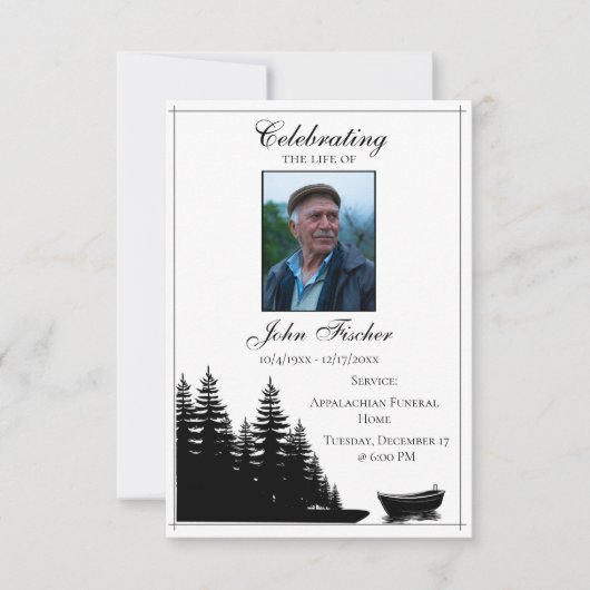 Carte de prière photo funéraire Black White Bible (Devant)