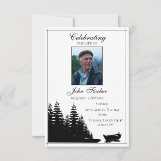 Carte de prière photo funéraire Black White Bible 