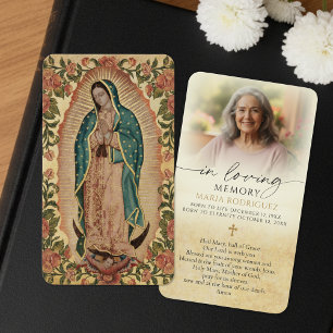 Carte de prière photo funéraire catholique de Guad