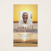 Carte de prière photo mémorial Beach Forever Heart (Devant)