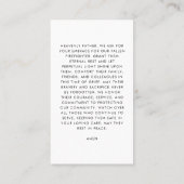 Carte de prière photo Memorial Red Line Firefighte (Dos)