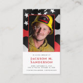 Carte de prière photo Memorial Red Line Firefighte (Devant)