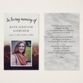 Carte de prière photo Misty Automne (Devant & derrière)