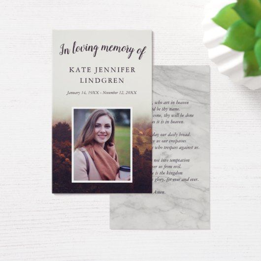 Carte de prière photo Misty Automne (Bureau)