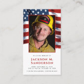 Carte de prière photo patriotique des pompiers fun (Devant)