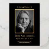 Carte de prière photo personnalisée pour les funér (Recto)