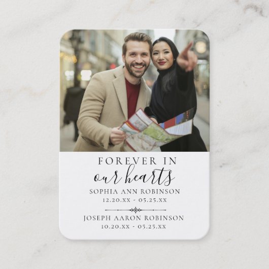 Carte de prière photo pour les funérailles commémo (Devant)