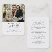 Carte de prière photo pour les funérailles commémo (Devant / Derrière)