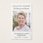 Carte de prière photo pour les funérailles commémo (Devant)