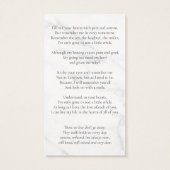 Carte de prière photo pour les funérailles commémo (Dos)