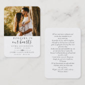 Carte de prière photo pour les funérailles commémo (Devant / Derrière)