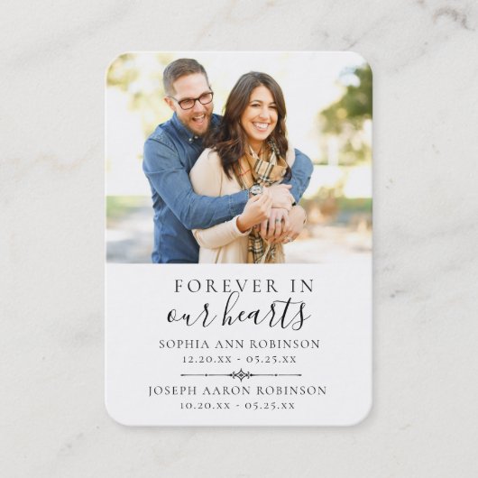 Carte de prière photo pour les funérailles commémo (Devant)