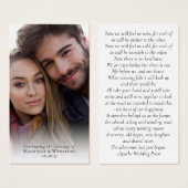 Carte de prière photo préférée de mariage (Devant & derrière)