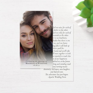Carte de prière photo préférée de mariage