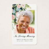 Carte de prière photo Rose bleu rose Sympathy Flor (Devant)