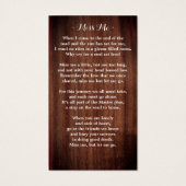 Carte de prière photo Rustic Wood Sunflower Memori (Dos)