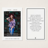 Carte de prière photo Sympathy (Devant & derrière)