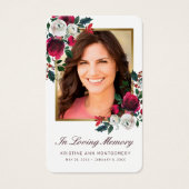 Carte de prière photo Sympathy Red Rose Floral Gol (Devant)